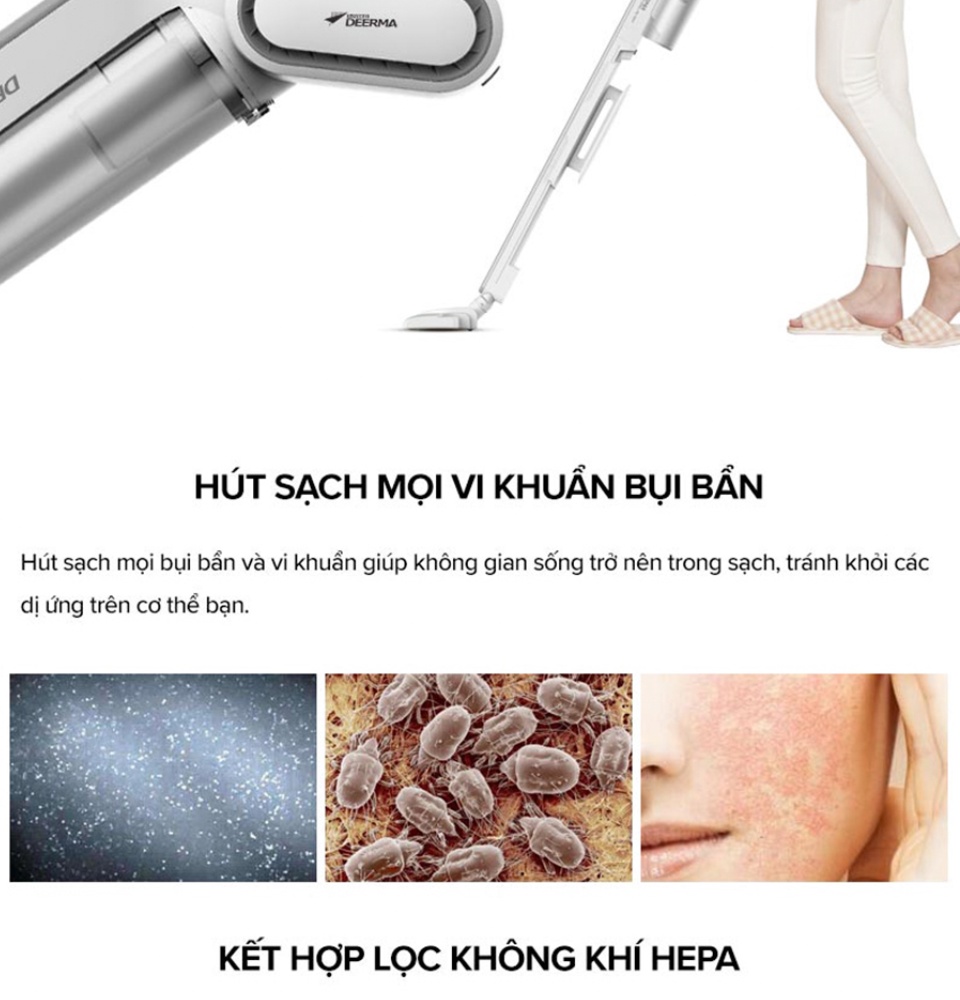 Máy Hút Bụi Cầm Tay Xiaomi Deerma DX700/700S - Thiết kế 2 trong 1 dùng hút sàn và dèm cửa - Đầu hút xoay 180 độ tiện lợi - Công suất 600W - Lực hút 16000Pa - Hộp bụi 800ml - 3 đầu hút tiện dụng (Giao màu ngẫu nhiên)