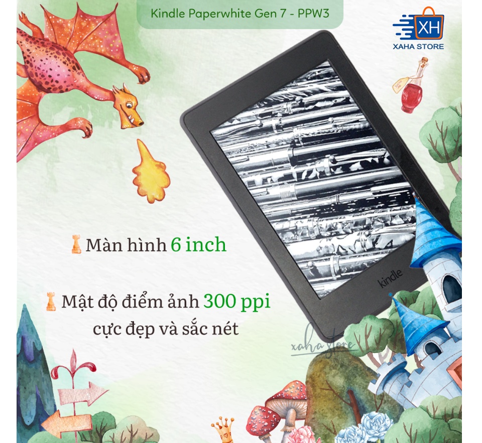 Máy đọc sách Kindle Paperwhite 3 - 7th Generation - Brand New (Kindle Paperwhite 3 e-reader 7th generation and a shockproof bag) 3