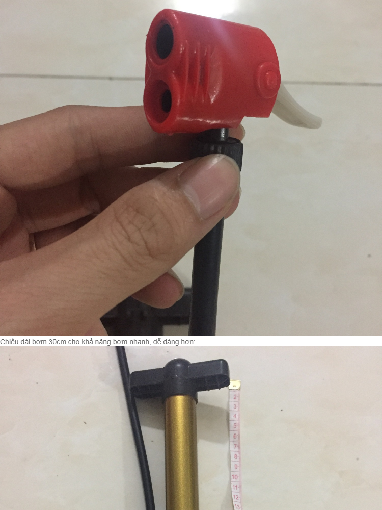 Bơm tay mini cho xe máy xe đạp  loại ống thép sơn tĩnh điện