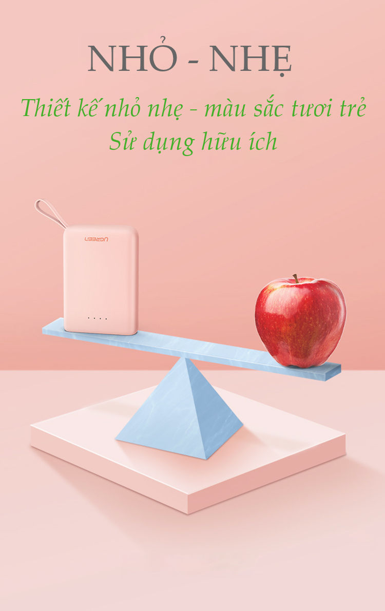 Sạc dự phòng 10000mAh có móc treo tay, 2 cổng sạc USB sử dụng cùng lúc 2 điện thoại, hỗ trợ 2 cổng Micro USB và USB type C UGREEN PB133 60197 Sạc dự phòng 10000mAh có móc treo tay, 2 cổng sạc USB sử dụng cùng lúc 2 điện thoại, hỗ trợ 2 cổng Micro USB và USB type C UGREEN PB133 60197