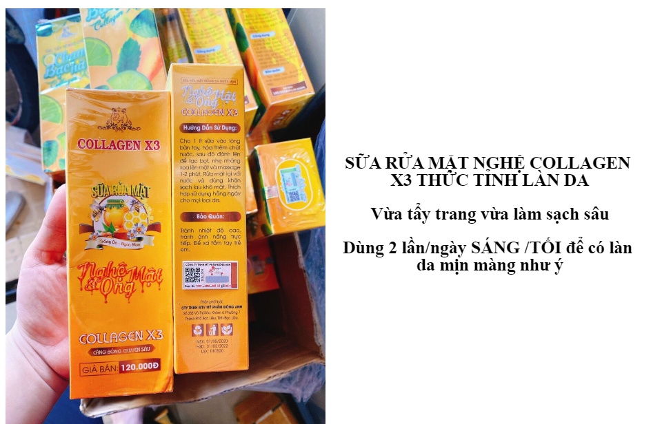 Sữa rửa mặt Nghệ Collagen X3 Đông Anh - Chính hãng 100ml