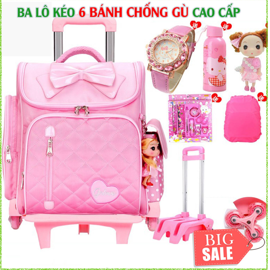 Balo chống gù nhật bản Balo Kéo 6 Bánh Học Sinh Balo kéo cho học sinh Balo 6 bánh chống gù lưng học sinh Golove. Chất Liệu Vải Canvsa Độ Bền CaoChống Bám Bụi Chống Thấm Nước Ẩm Ướt Dễ Thương. Bảo Hành