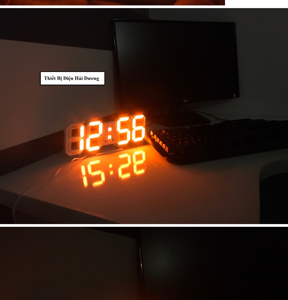 đồng hồ điện tử 3d để bàn hoặc treo tường - báo thức & đo nhiệt độ - tn828 42