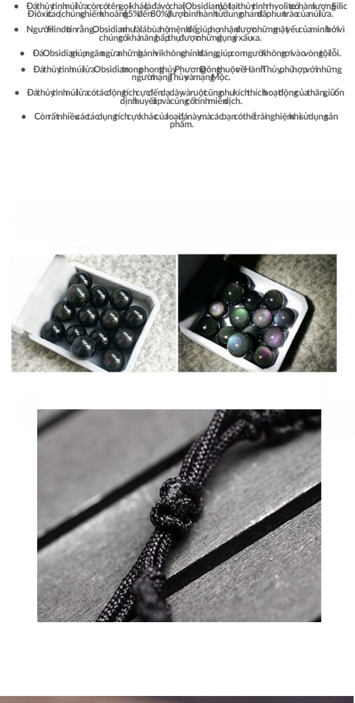 Vòng Tay May Mắn Hạt Đá Phong Thủy Đá Núi Lửa Obsidian - Đỏ