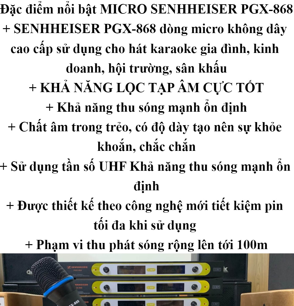 Giới Thiệu Micro Cao Cấp Micro Không Dây Thế Hệ Mới Micro Karaoke Sennheiser Pgx-868
