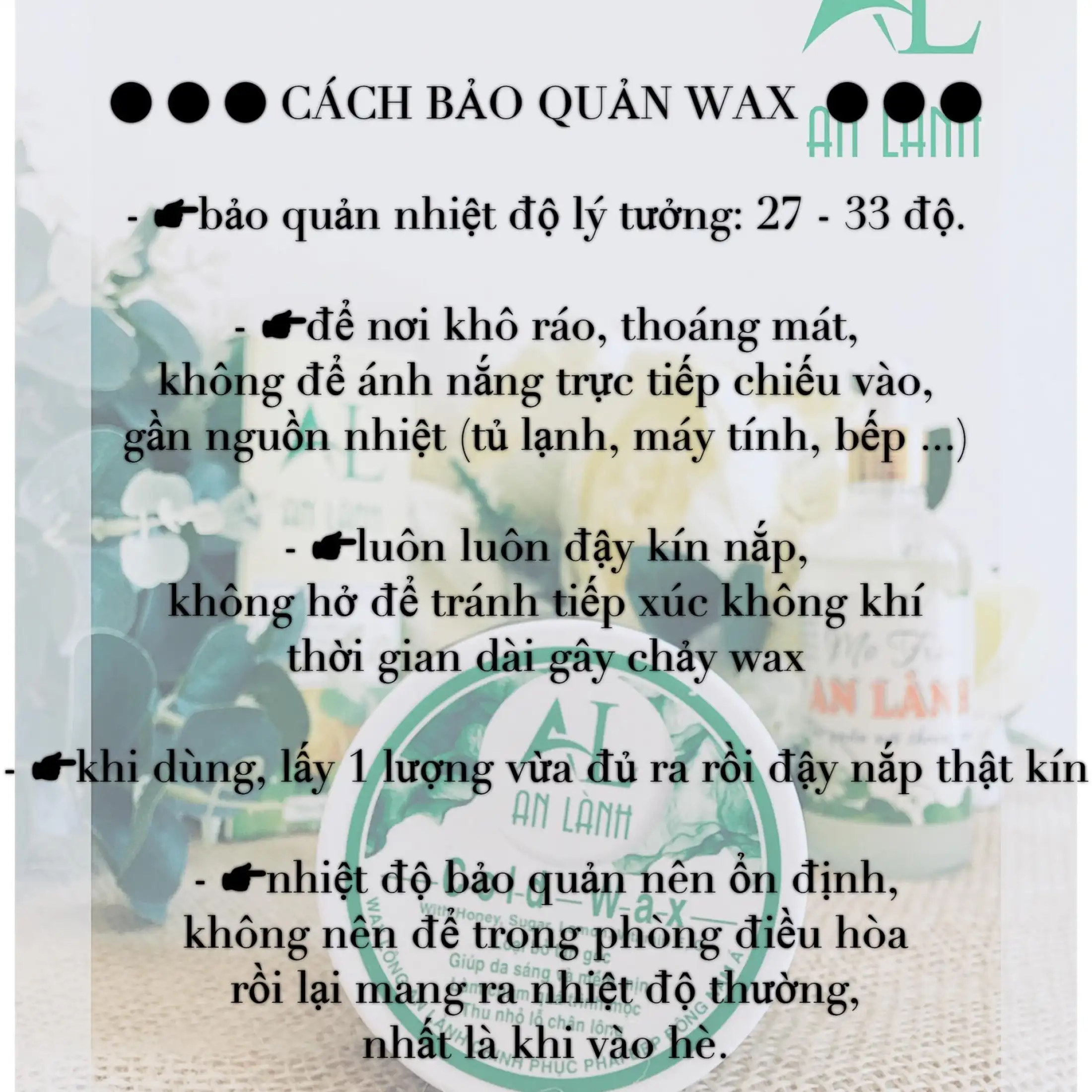 WAX LÔNG AN LÀNH (TẶNG KÈM SẤP GIẤY VÀ 2 QUE) ĐÁNH BẬT TỪ GỐC GIÚP DA MỊN SÁNG