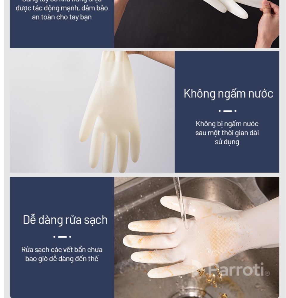 Găng tay cao su siêu dai bao tay rửa chén giặt giũ vệ sinh nhà
