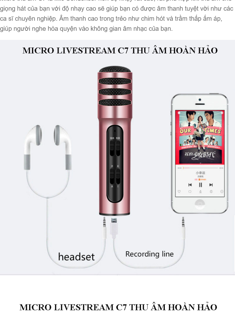 Mic thu âm chuyên nghiệp Mic karaoke Mic thu âm trên điện thoại thiết bị