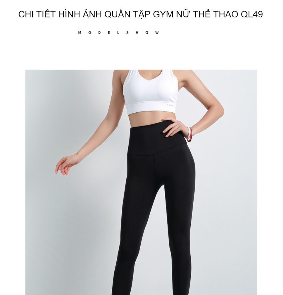 Quần tập Gym nâng mông cao cấp Louro QL49 kiểu quần tập Gym Yoga cạp