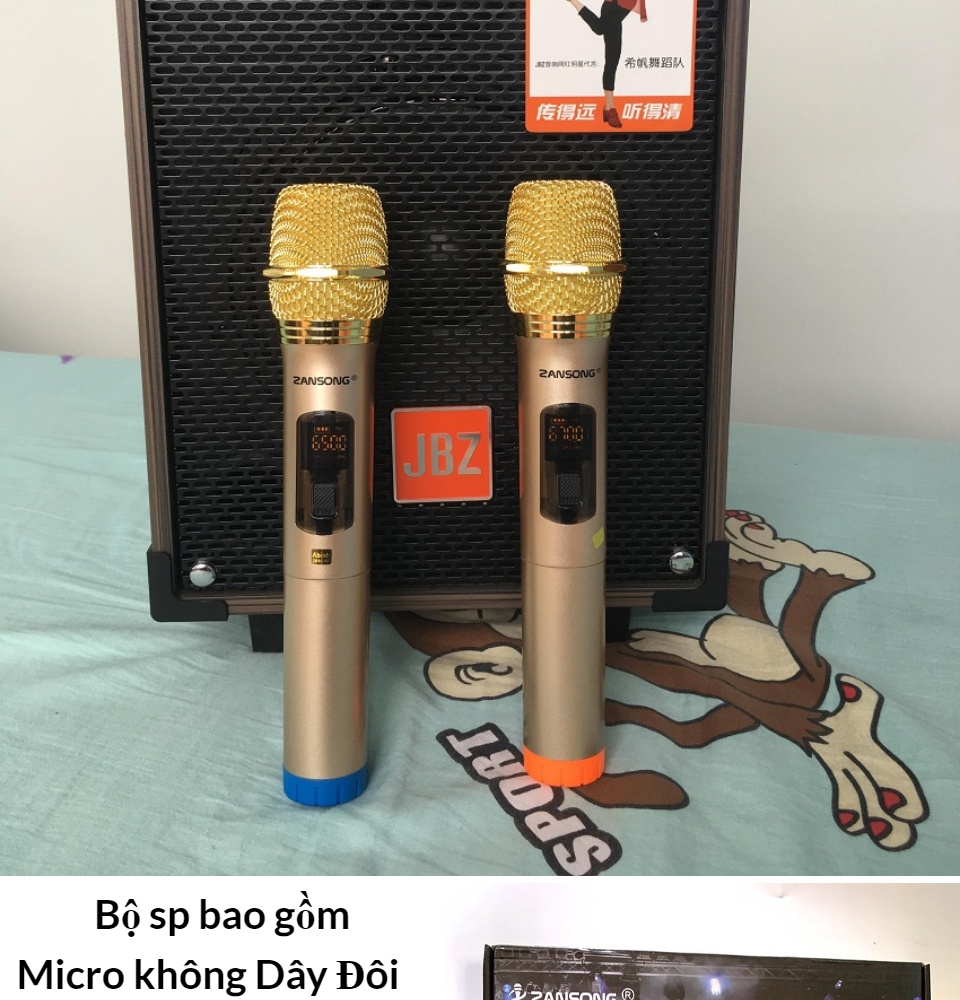 Micro Karaoke Cầm Tay Không Dây ZANGZONG Z28 - Chống Hú Hát Hút Giọng Âm