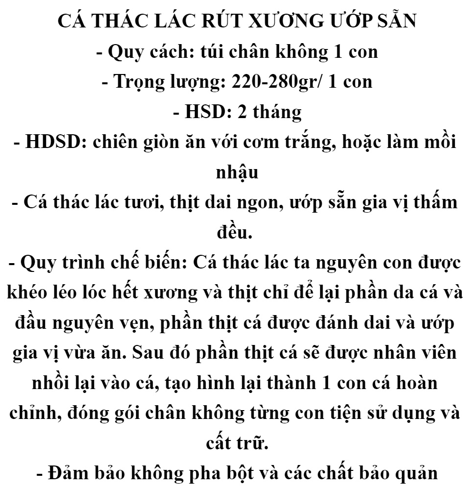 HCM Đặc sản Cá thác lác rút xương ướp sẵn 1con từ 220-280gr