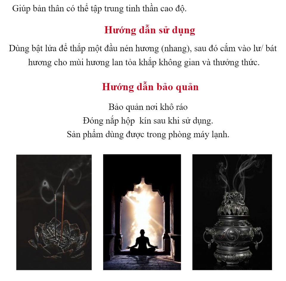 Nhang trầm hương Tân Nguyên, hương trầm sạch, nhang trầm cao cấp ngắn 23cm phù hợp nhà chung cư, trần thấp, hẹp