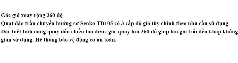 Quạt Trần Đảo Senko TD105