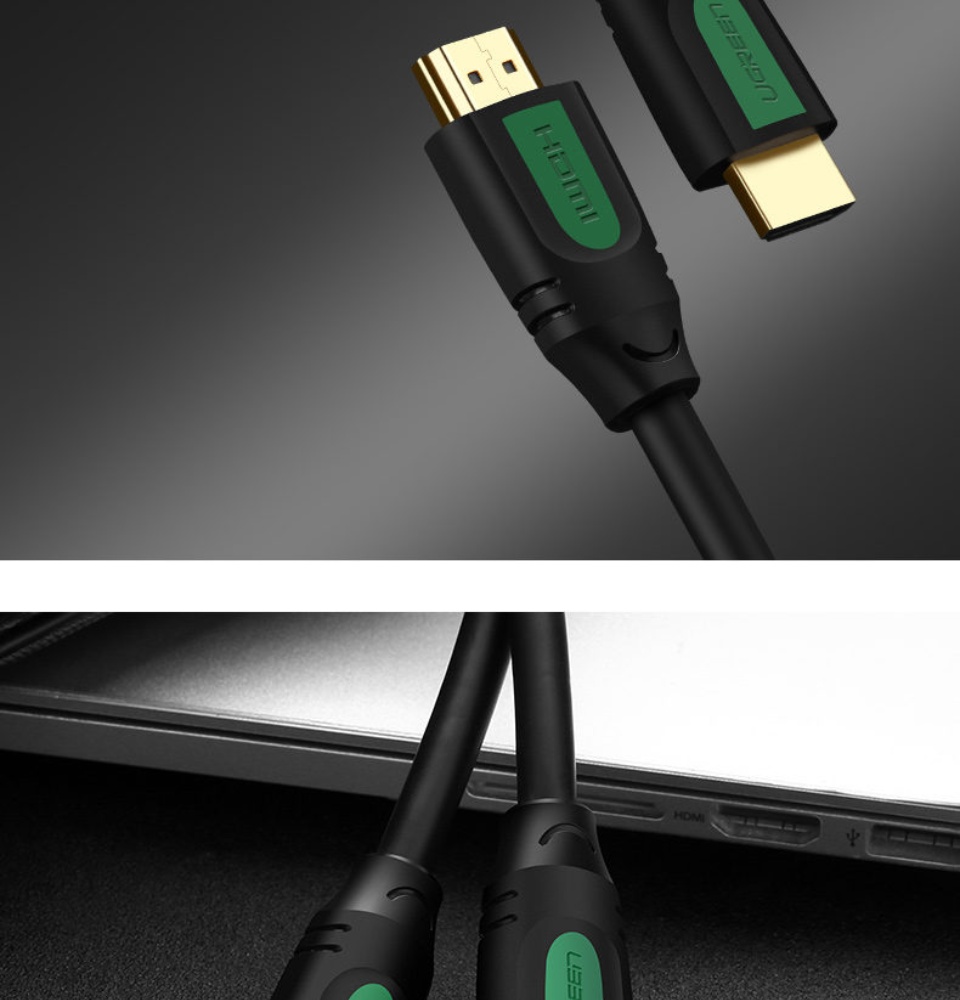 Dây cáp HDMI 2.0 thuần đồng 100%, 19+1 dùng cho Tivi, máy tính, máy chiếu, màn hình... 2m UGREEN HD107 Dây cáp HDMI 2.0 thuần đồng 100%, 19+1 dùng cho Tivi, máy tính, máy chiếu, màn hình... 2m UGREEN HD107