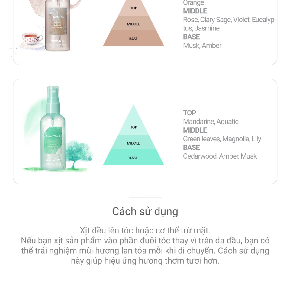 Xịt thơm toàn thân hương Peach Fruit innisfree Perfumed Body & Hair Mist Peach Fruit 100ml