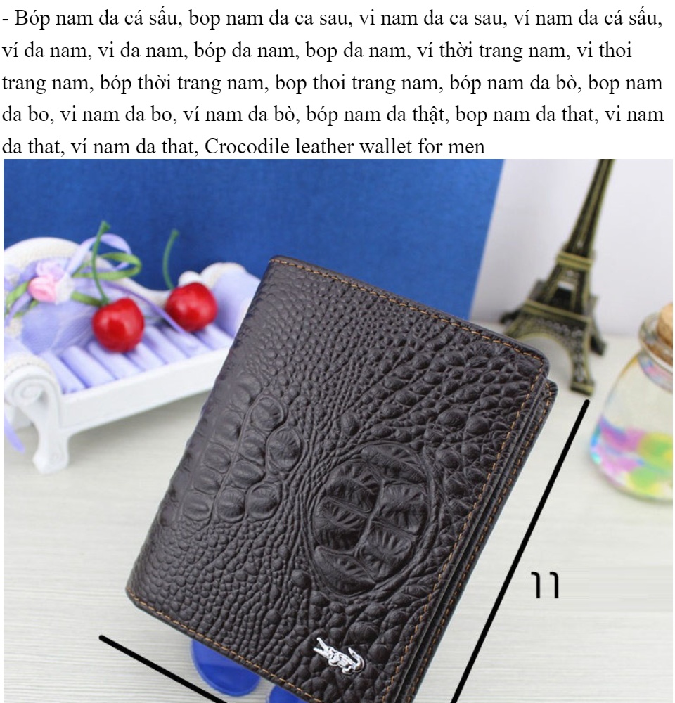 Ví da cá sấu thật  Bóp da cá sấu giá rẻ - Bóp da cá sấu Thành Vinh  Ví da cá sấu Hoa cà - Ví nam cao cấp hàng hiệu  Bóp nam đẹp GIAO HÀNG MIỄN PHÍ TOÀN QUỐC