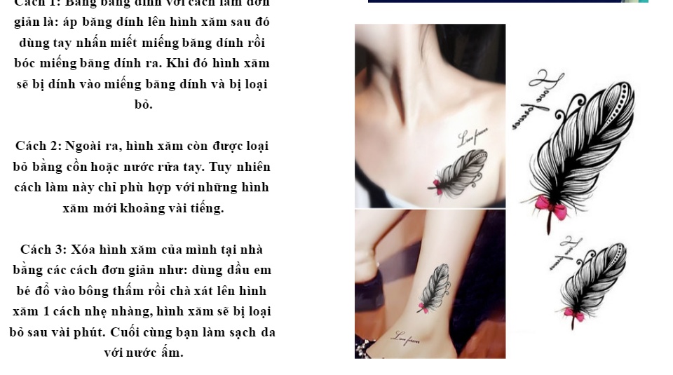 Hình xăm dán tatoo lông vũ thiên thần kích thước 6 x 10 cm họa tiết tinh  xảo 100 như xăm thật  Lazadavn