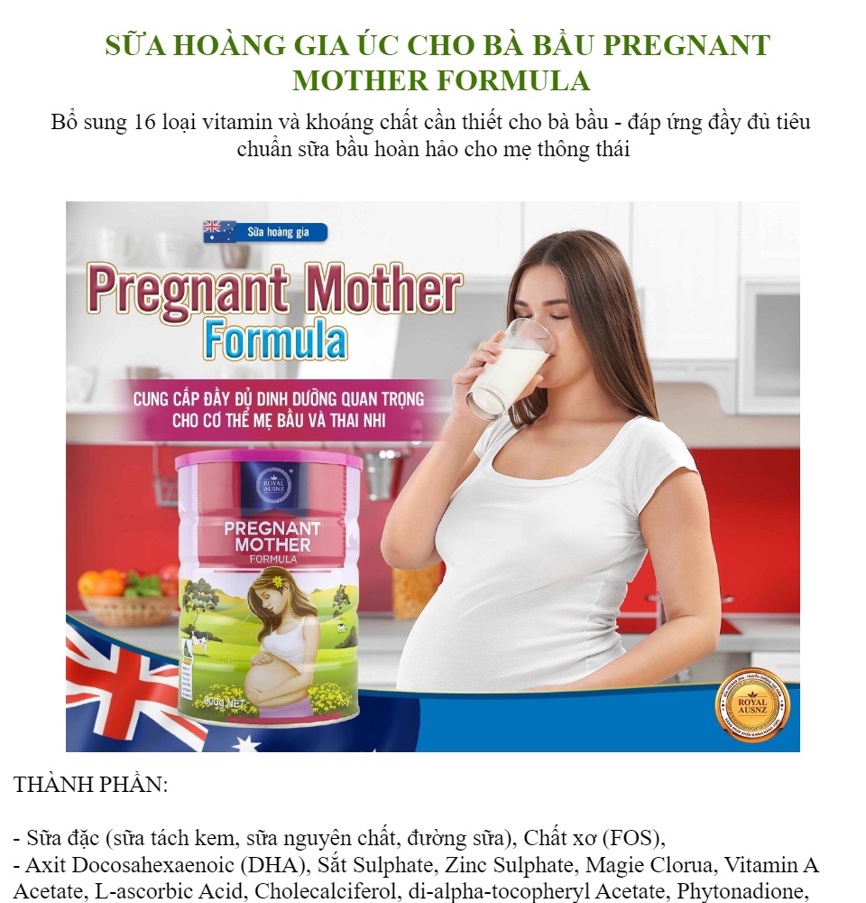 Sữa Hoàng Gia Úc Dành cho Bà Bầu PREGNANT MOTHER FORMULA