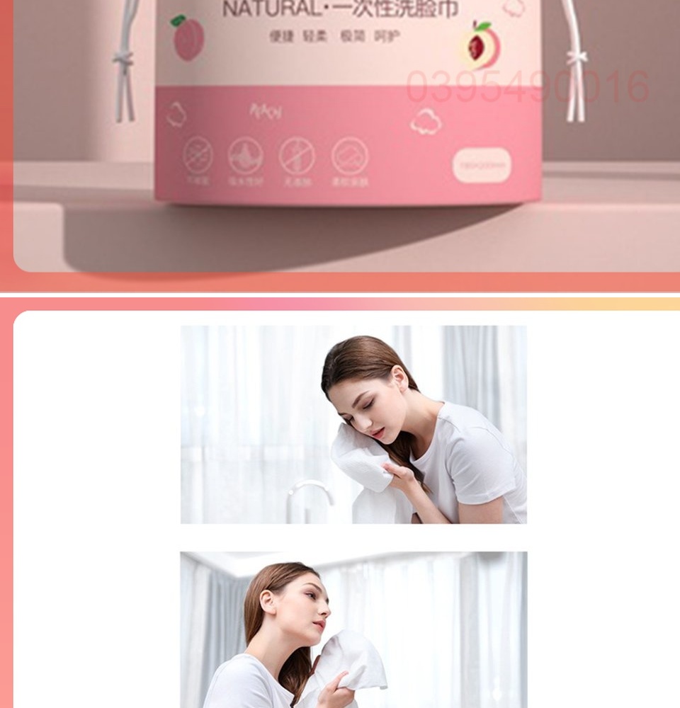 Cuộn 100 khăn mặt khô dùng một lần ANIMERRY, khăn bông mềm mịn, khăn giấy lau mặt khô dày dặn an toàn tiện lợi