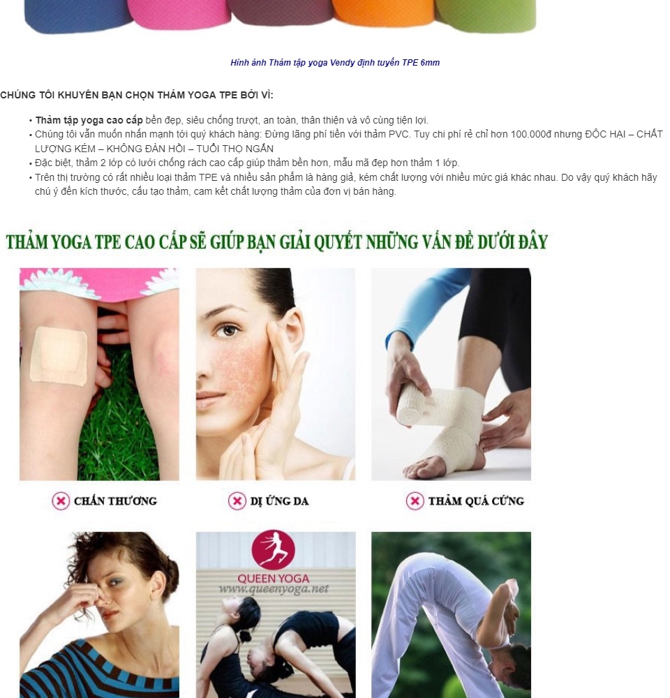 Thảm tập yoga Vendy định tuyến TPE 6mm