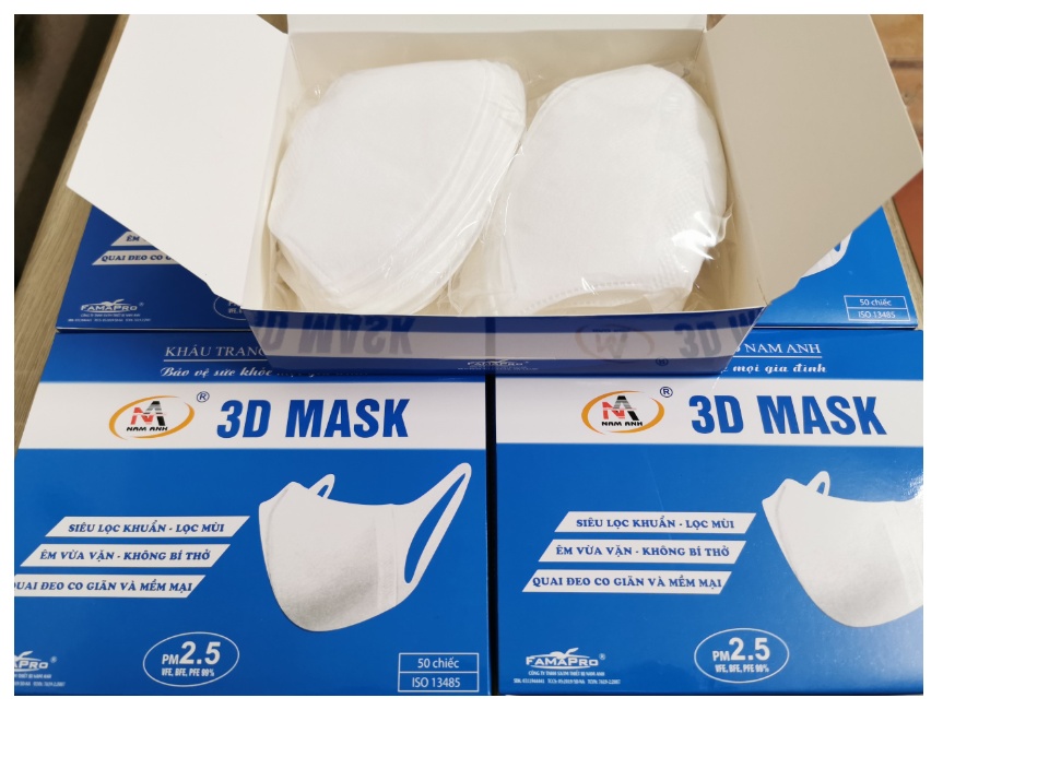 Khẩu Trang 3D MASK Nam Anh công nghệ Nhật Bản hộp 50 cái