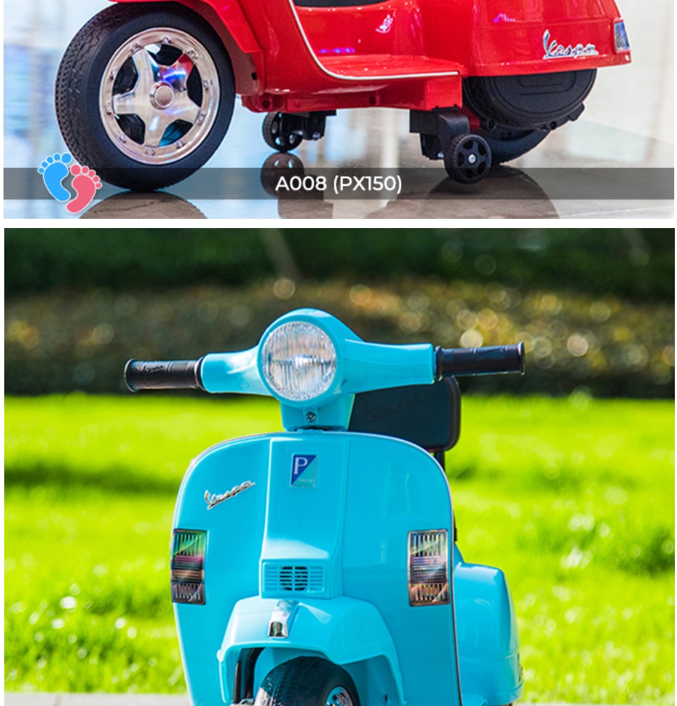 Xe máy điện Vespa cho bé BABY PLAZA A008