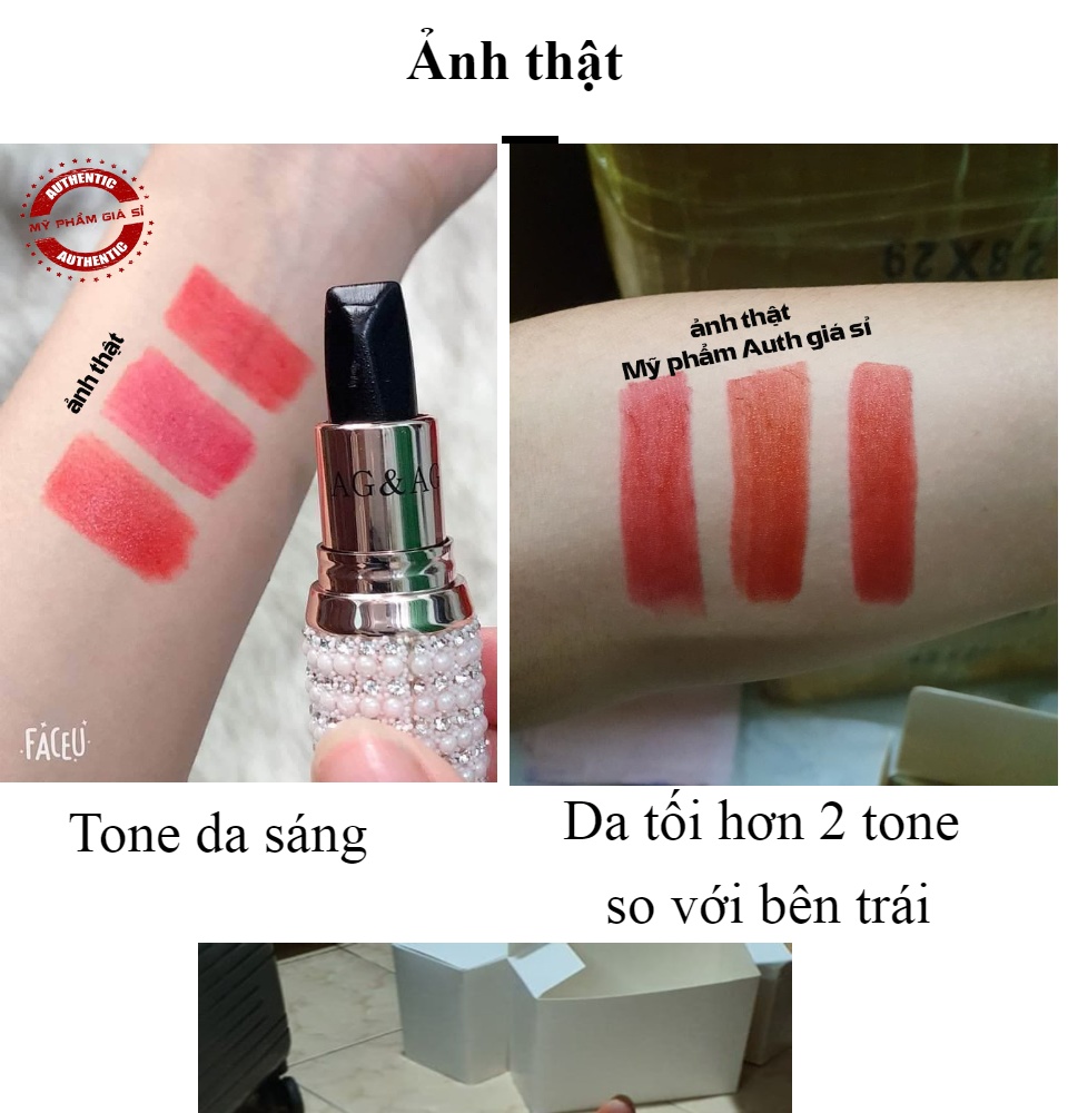 [Chính Hãng] Son 3 màu - Son 3 màu AGAG son lì dưỡng ẩm lâu trôi son môi 3 màu son thỏi bền màu son nội địa Trung son ba màu chính hãng