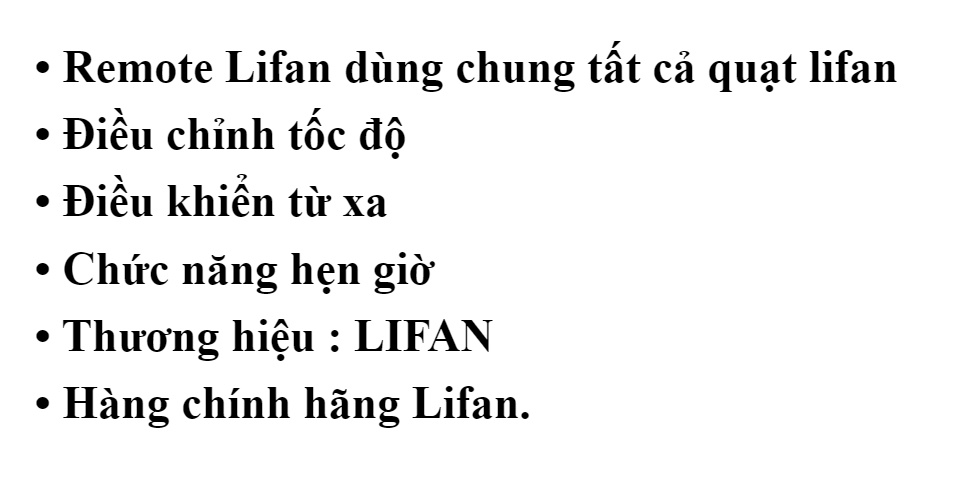 Điều khiển quạt LIFAN Remot quạt Lifan dùng được cho tất cả các quạt điện