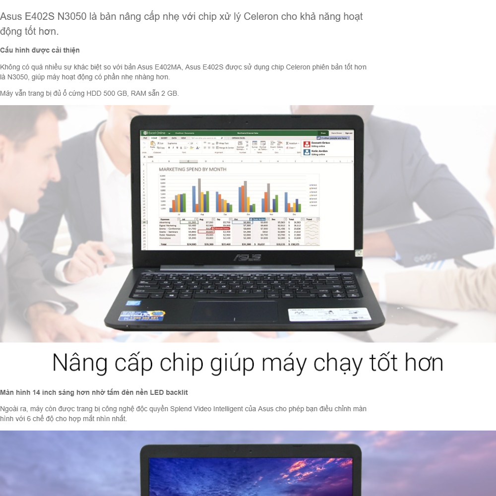 [trả góp 0%] laptop asus e402 n3050 2gb 500gb thiết kế nhỏ gọn phù hợp giải trí lướt web- hàng mới - bảo hành 12 tháng 1