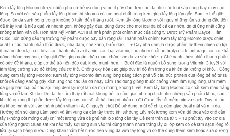 Kem Tẩy Lông Moomo Hàn Quốc