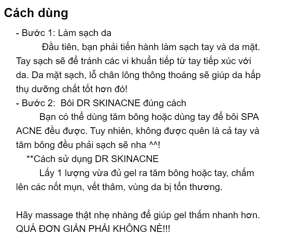 Kem Mụn Dr SKIN ACNE