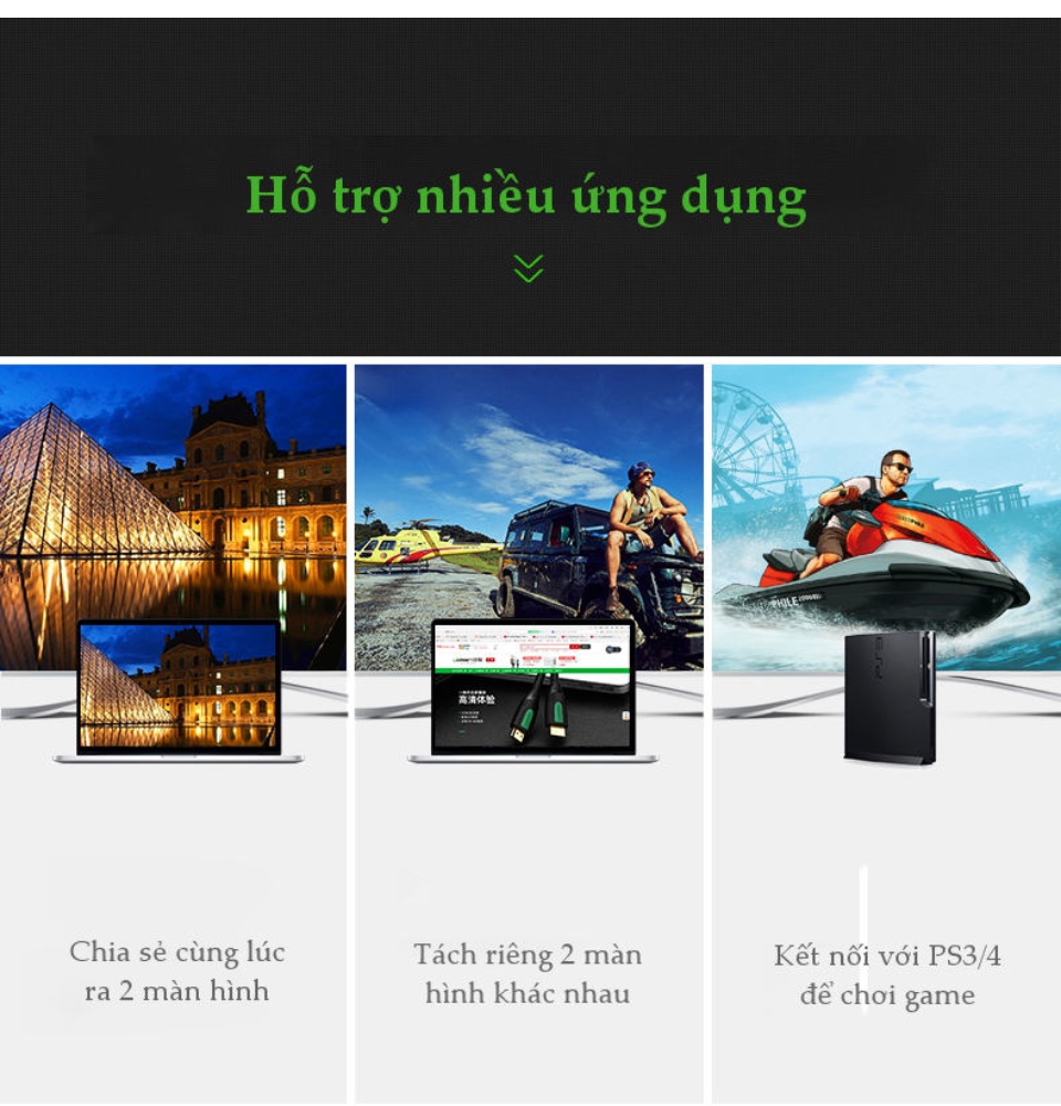 Cáp HDMI 2.0 hỗ trợ 3D, 4K dài từ 1-15m UGREEN HD118 Cáp HDMI 2.0 hỗ trợ 3D, 4K dài từ 1-15m UGREEN HD118