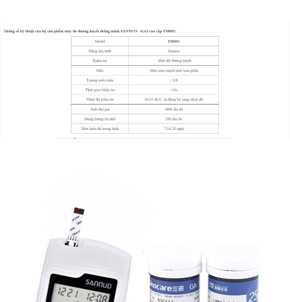 Máy đo đường huyết GA-3 Omron Máy đo  tiểu đường tại nhà tốt và