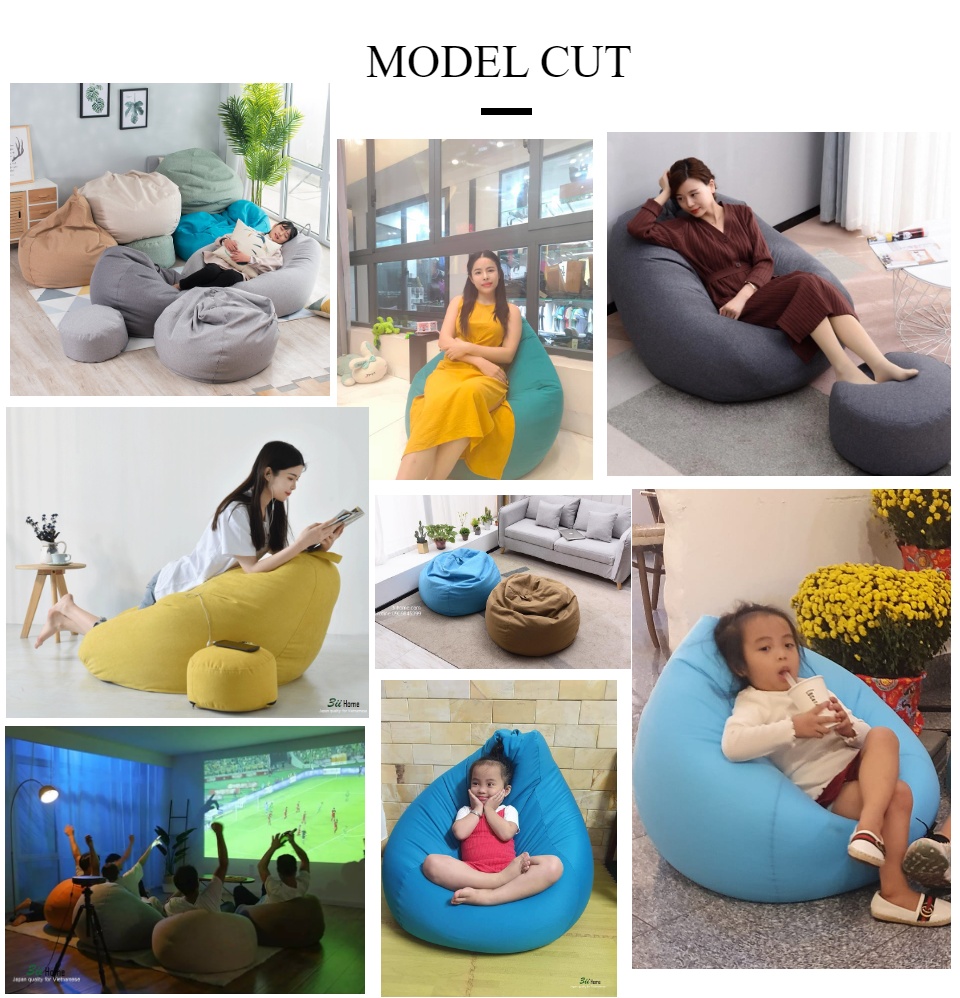 Ghế Lười Hạt Xốp 3ii Home Hàng Xuất Khẩu Chất Lượng Cao Size M 80x100cm Màu Hồng