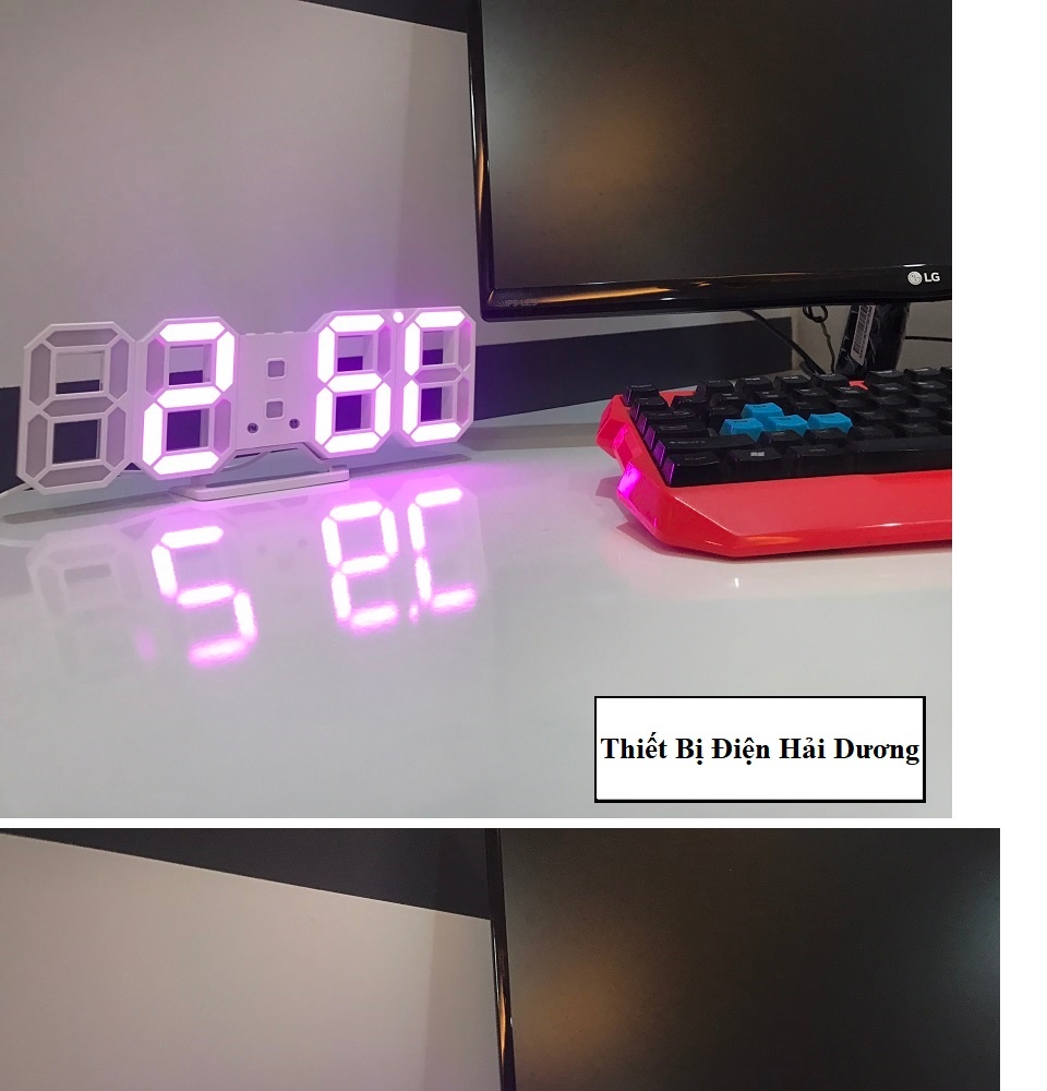 đồng hồ điện tử 3d để bàn hoặc treo tường - báo thức & đo nhiệt độ - tn828 56