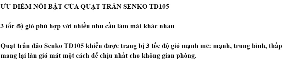 Quạt Trần Đảo Senko TD105
