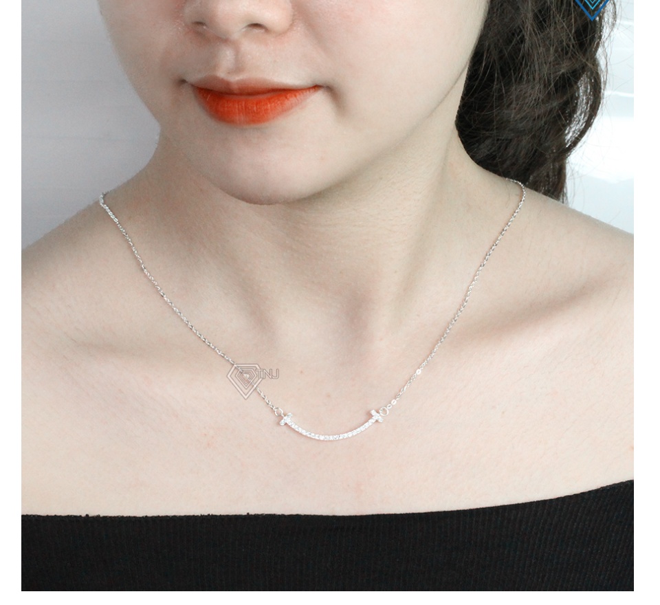 Dây chuyền nữ bạc thật mặt nụ cười - Vòng cổ bạc nữ tầng lớp Itaewon Class DCN0466 - Trang Sức TNJ