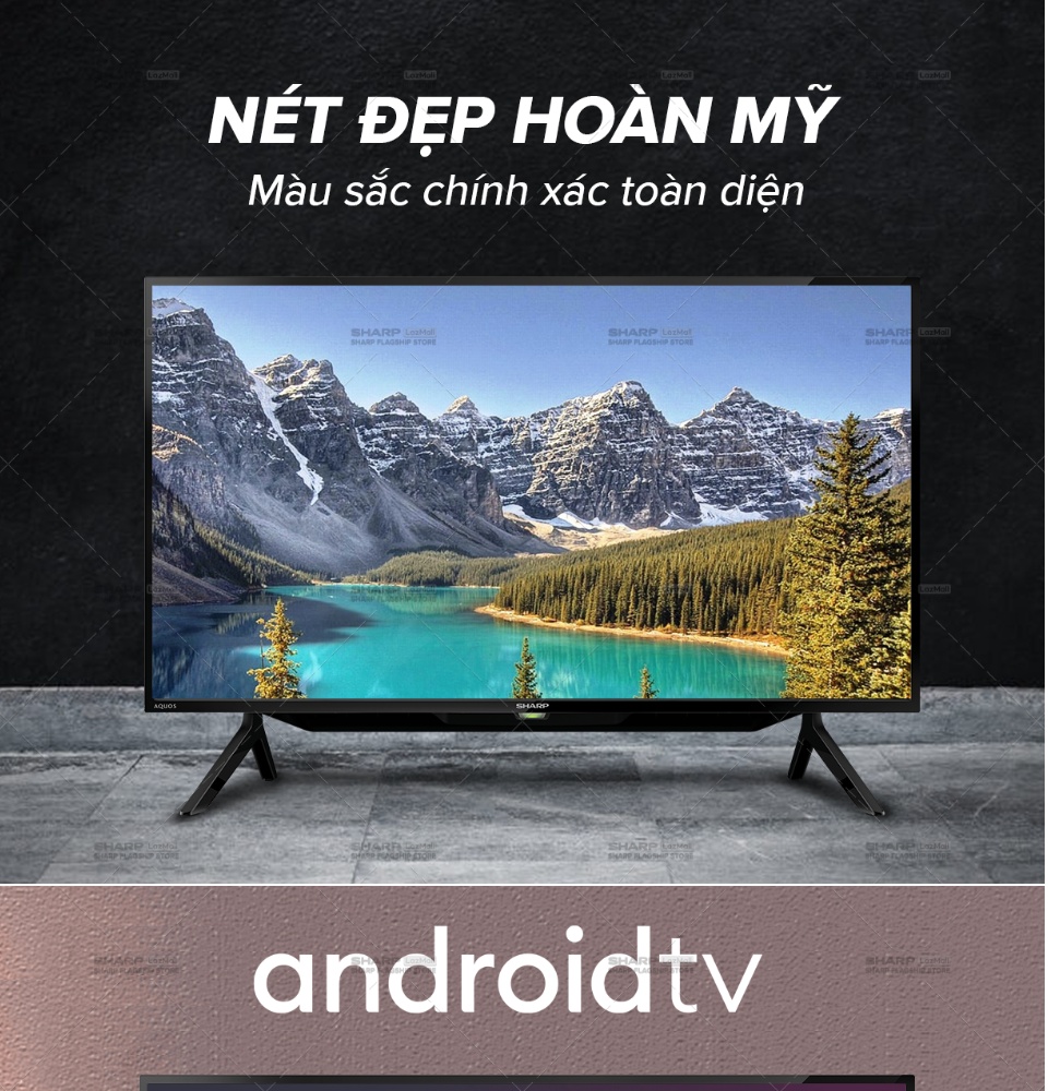 Tivi LED Full HD 42 inch Sharp 2T-C42BG1X android 9 wifi tìm kiếm bằng giọng