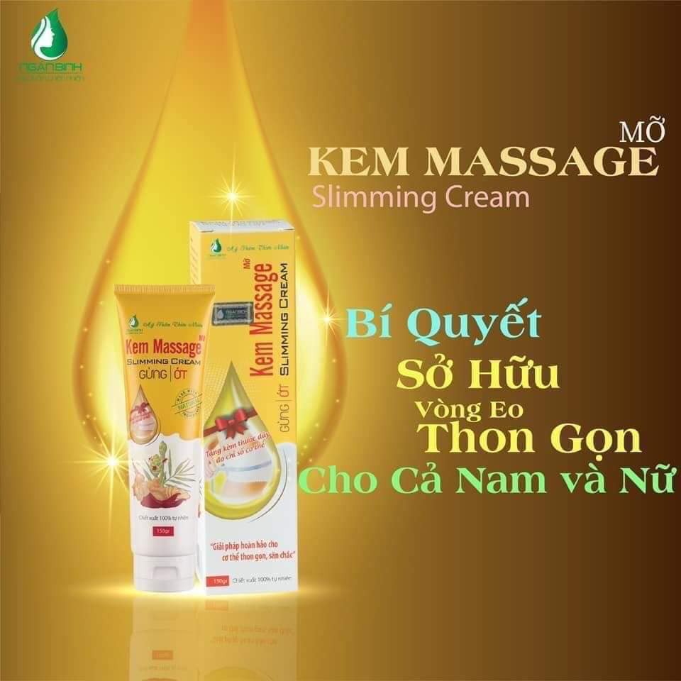 Kem Bôi Giảm Mỡ Toàn Thân KEM MASSAGE TAN MỠ GỪNG VÀ ỚT NGÂN BÌNH 150g Hiệu Quả