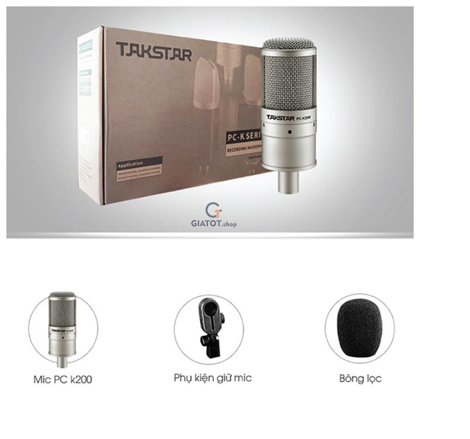 Micro livestream Takstar PC- K200 dùng thu âm và hát karaoke online
