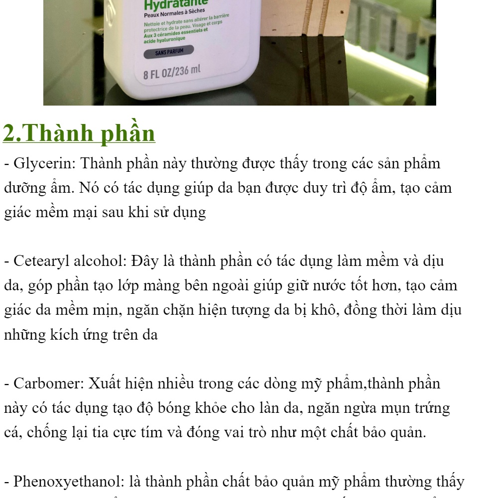 Sữa rửa mặt cerave hydrating cleanser dành cho da thường và da khô 236ml - Phiên bản Pháp