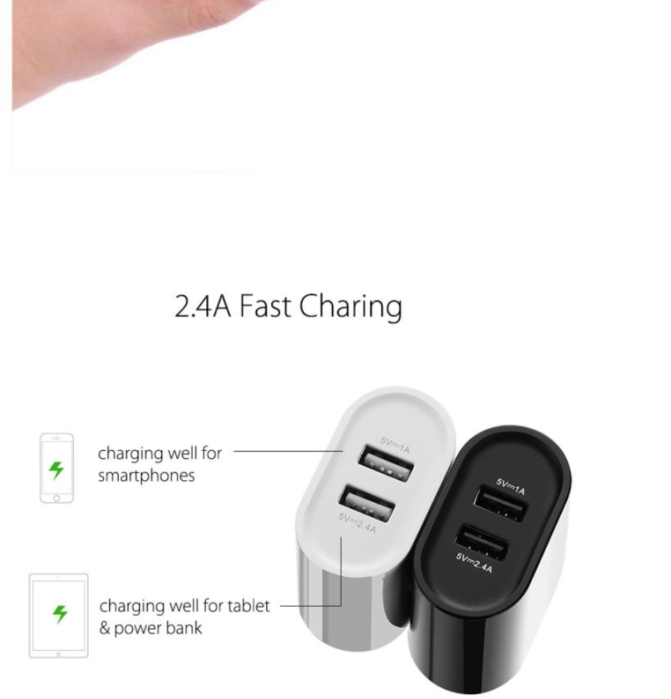Sạc 2 cổng USB-A UGREEN CD104 - Dòng sạc tối đa 3.4A (Tối đa 2.4A mỗi cổng) Sạc 2 cổng USB-A UGREEN CD104 - Dòng sạc tối đa 3.4A (Tối đa 2.4A mỗi cổng)