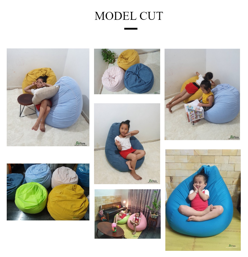 Ghế Lười Hạt Xốp 3ii Home Hàng Xuất Khẩu Chất Lượng Cao Màu Hồng Size M 80x100