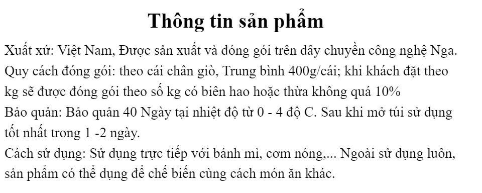 Chân giò xông khói rút xương công nghệ nga Solse, Loại 400g/ túi, giò heo xông khói công nghệ Nga