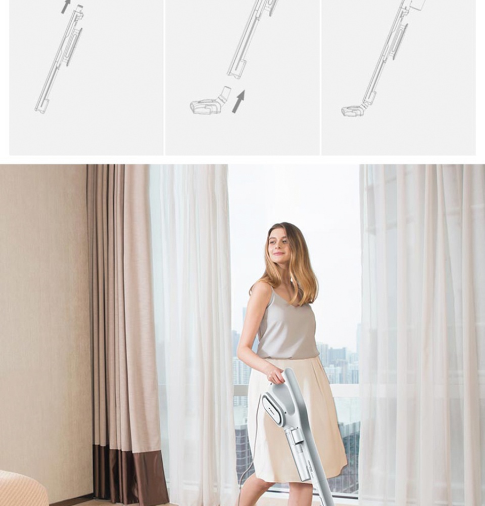 Máy Hút Bụi Cầm Tay Xiaomi Deerma DX700/700S - Thiết kế 2 trong 1 dùng hút sàn và dèm cửa - Đầu hút xoay 180 độ tiện lợi - Công suất 600W - Lực hút 16000Pa - Hộp bụi 800ml - 3 đầu hút tiện dụng (Giao màu ngẫu nhiên)