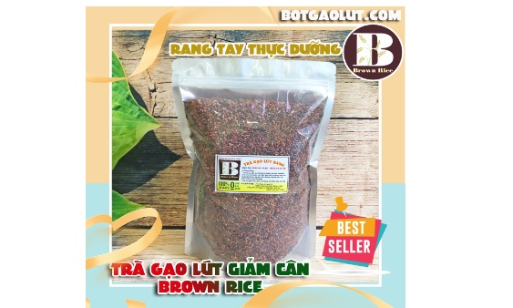 [hcm]trà gạo lức giảm cân brown rice 800gr rang tay thực dưỡng 2