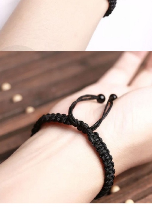 Vòng Tay May Mắn Hạt Đá Phong Thủy Đá Núi Lửa Obsidian - Đỏ