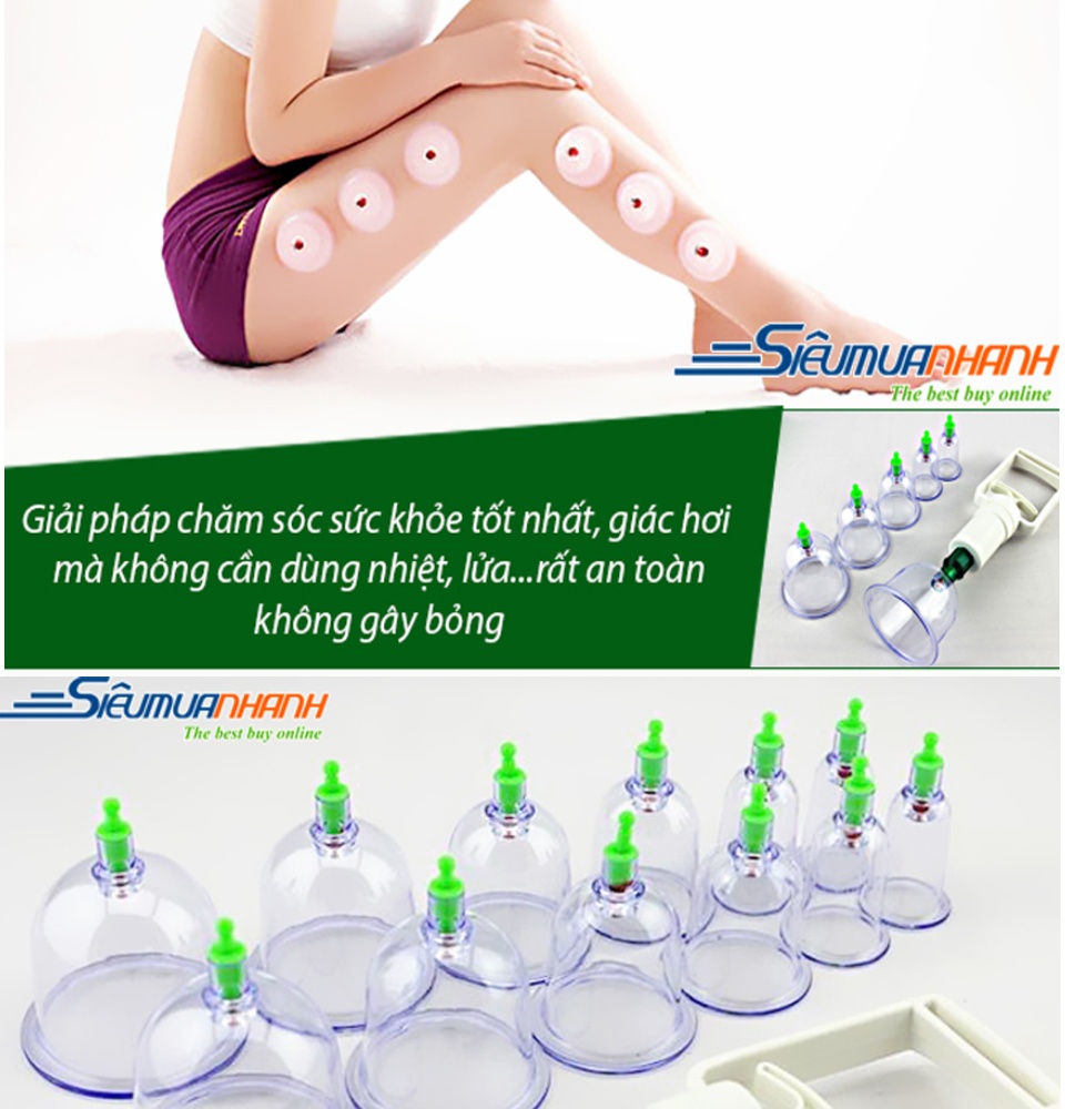 [ XẢ HÀNG ] Dụng cụ giác hơi  Cửa Hàng Bán Thiết Bị Y Tế Bộ Giác Hơi chân không - Bộ Dụng Cụ Giác Hơi 12 Ly Không Dùng Lửa Duy Thành Giác Hơi Ngay Tại Nhà Tiện Lợi