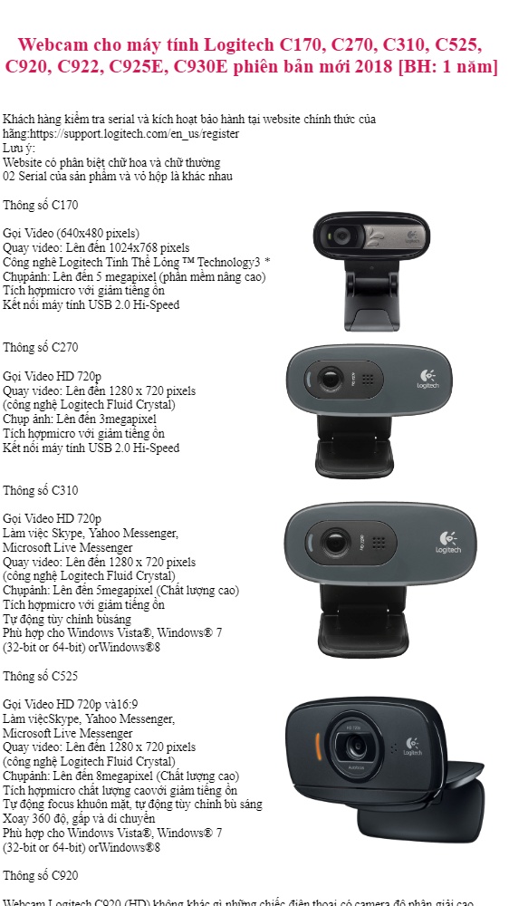 WebCam Logitec C922 PRO STREAM 1