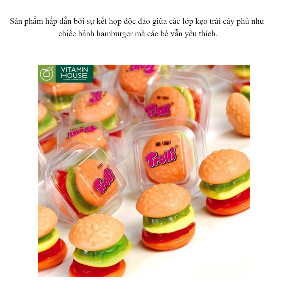 [hcm]combo 5 kẹo dẻo hamburger trolli mini burger 10g [vitamin house] 3